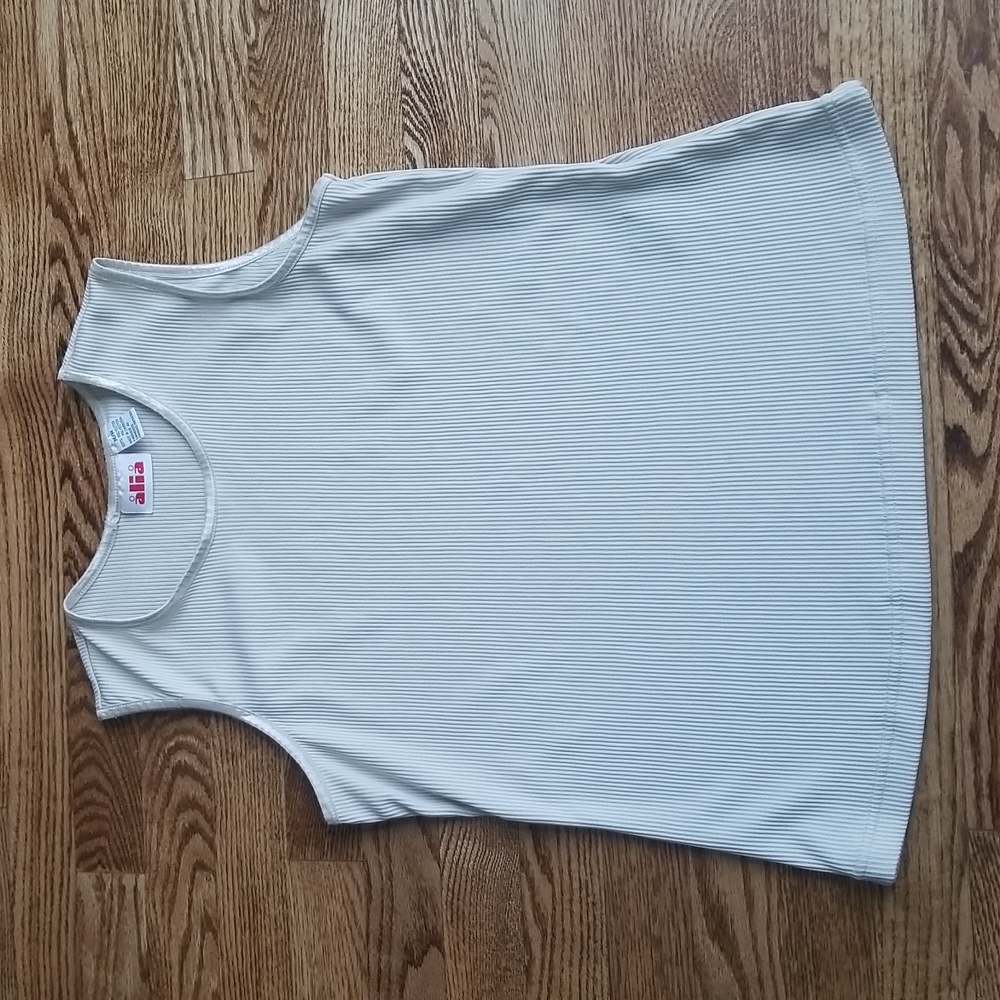 (M) Alia Neutral Comfy Ribbed Tank Top Versatile Cottagecore Business Casual